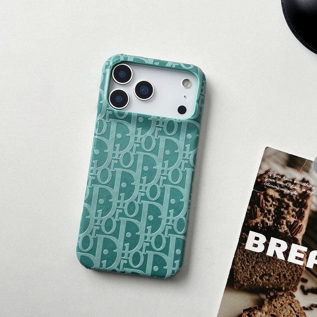 Dior-inspired bright all-over pattern case for iPhone 17 Pro Max