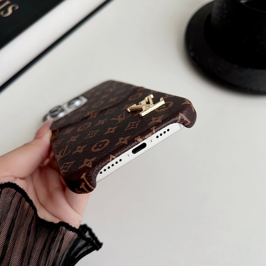 Louis Vuitton-inspired monogram iPhone case card holder