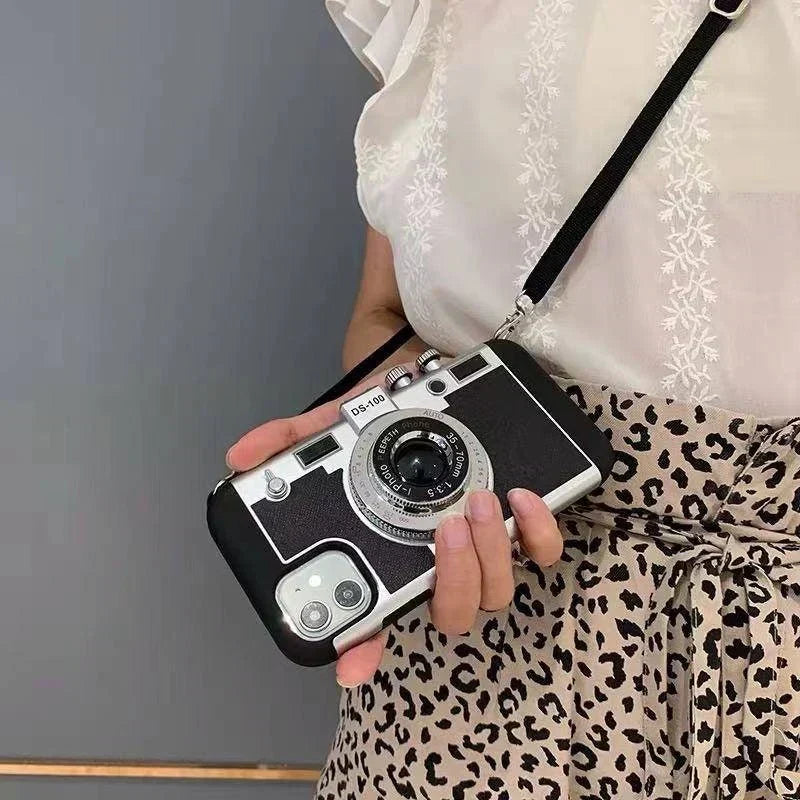 Emily in Paris-inspired camera design phone case with strap