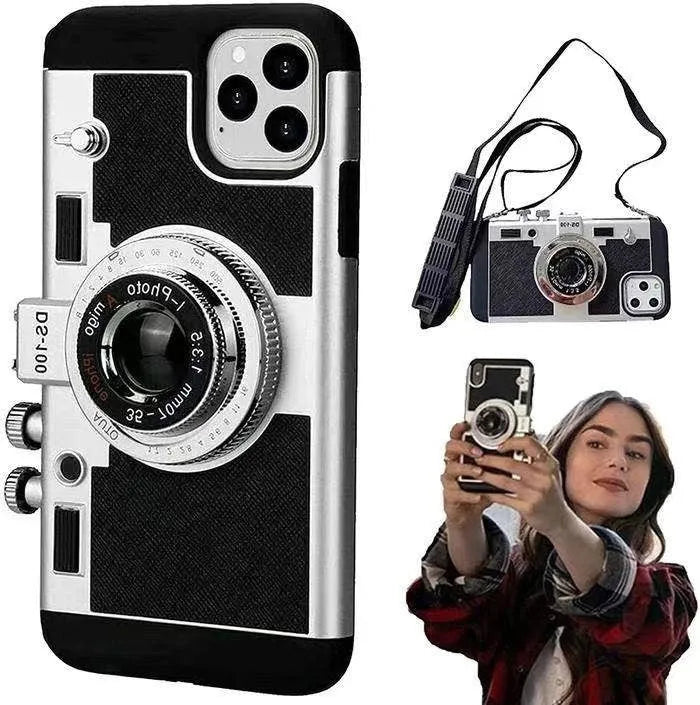 Emily in Paris-inspired camera design phone case with strap