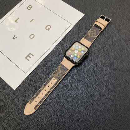 Apple Watch genuine leather strap stitching monogram leather