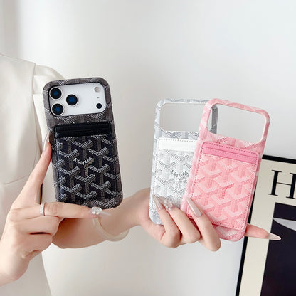 Goyard-inspired chevron pattern MagSafe iPhone case