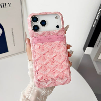Goyard-inspired chevron pattern MagSafe iPhone case