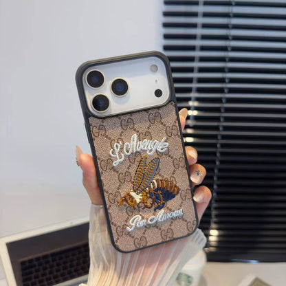 Gucci-inspired character print monogram iPhone 17 case