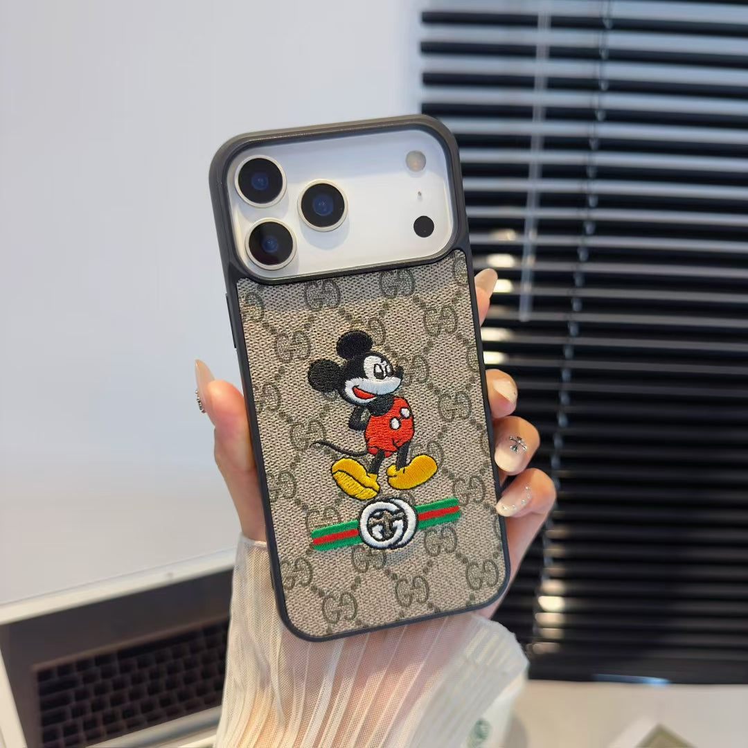 Gucci-inspired character print monogram iPhone 17 case