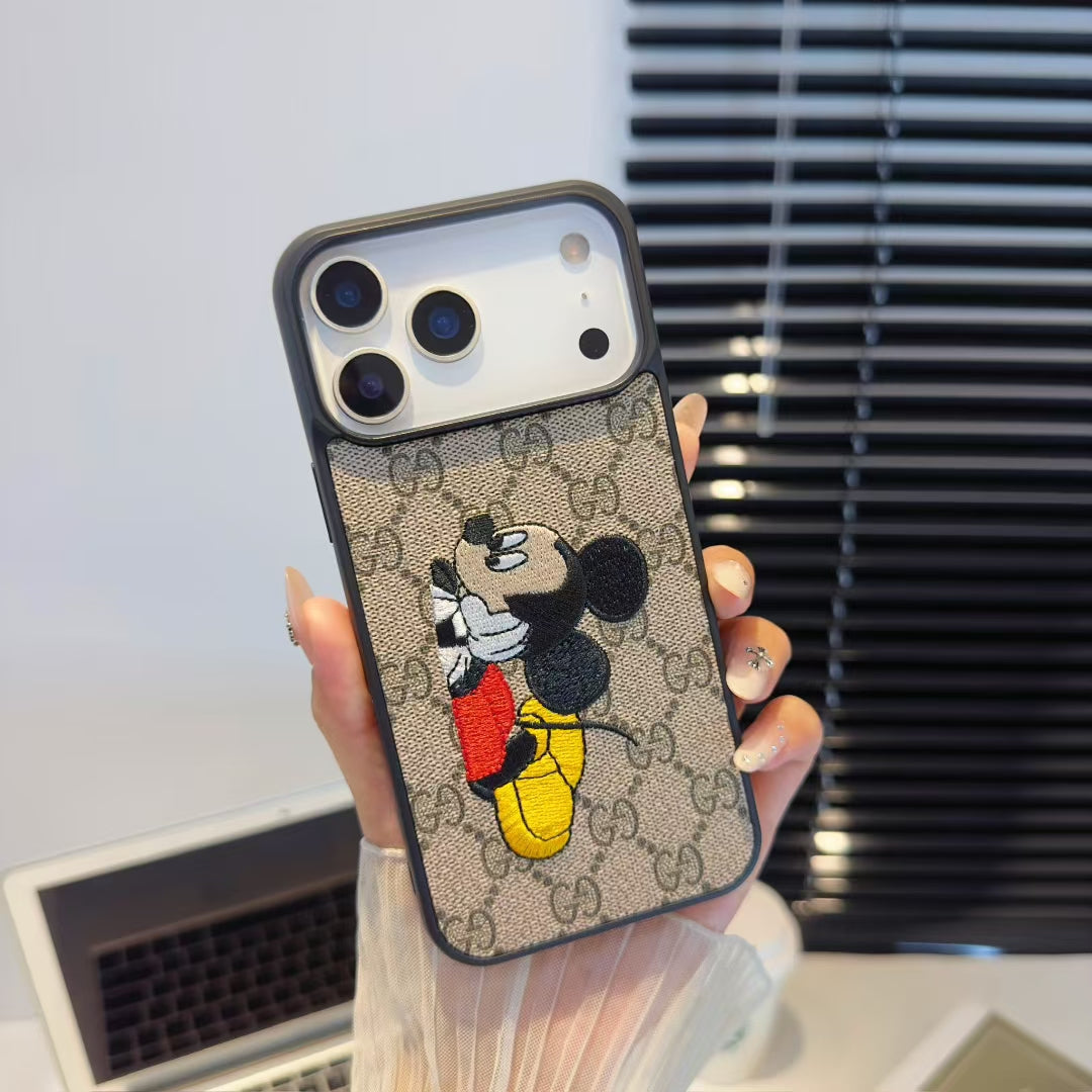 Gucci-inspired character print monogram iPhone 17 case