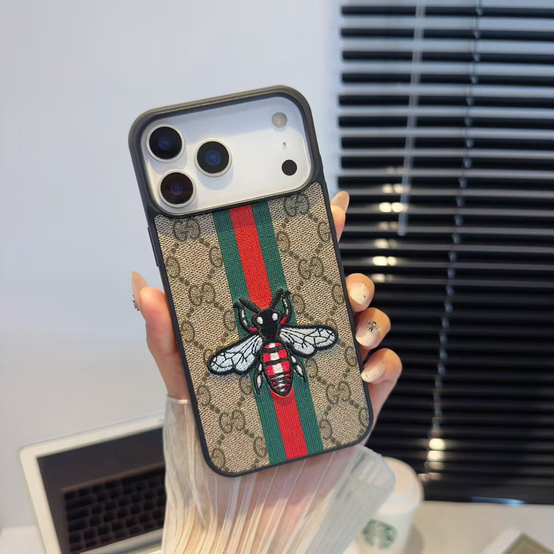 Gucci-inspired character print monogram iPhone 17 case
