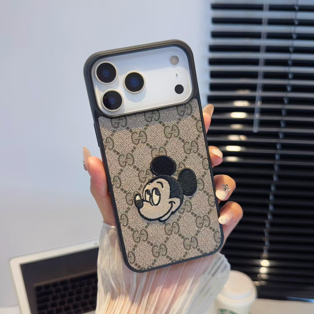 Gucci-inspired character print monogram iPhone 17 case