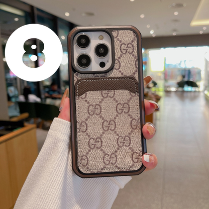 Louis Vuitton-inspired MagSafe wallet case with check and monogram designs