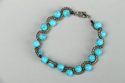 Handmade bracelet with turquoise