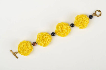 Handmade bracelet made of seed beads unique designer bijouterie bracelet gift