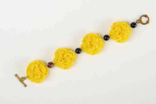 Handmade bracelet made of seed beads unique designer bijouterie bracelet gift