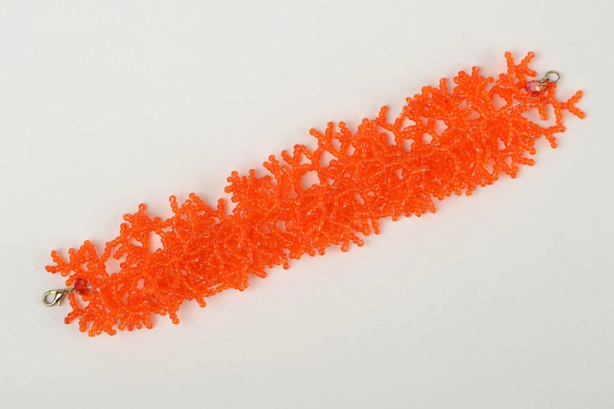 Handmade seed beaded unique bracelet stylish designer jewelry present for woman