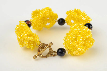Handmade bracelet made of seed beads unique designer bijouterie bracelet gift