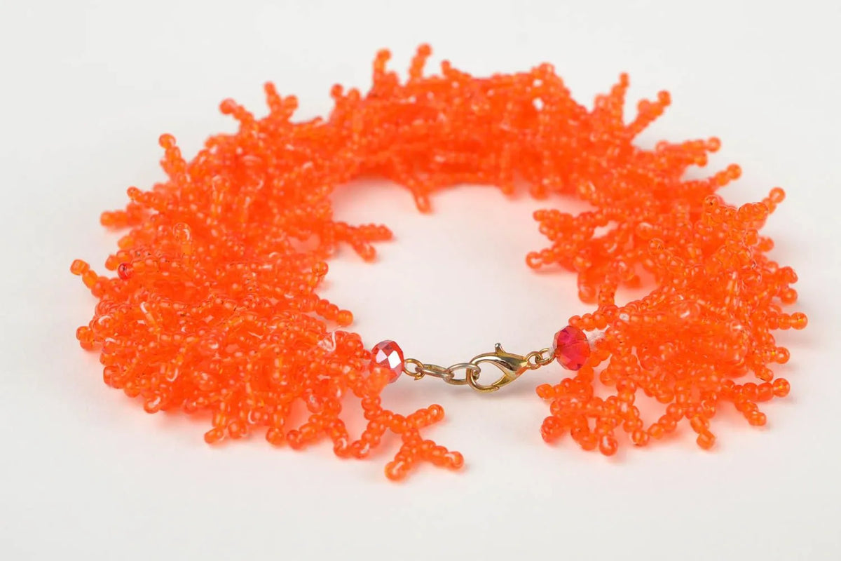 Handmade seed beaded unique bracelet stylish designer jewelry present for woman