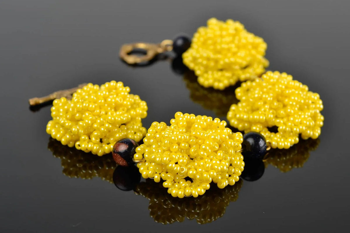 Handmade bracelet made of seed beads unique designer bijouterie bracelet gift