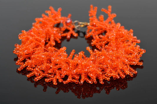 Handmade seed beaded unique bracelet stylish designer jewelry present for woman