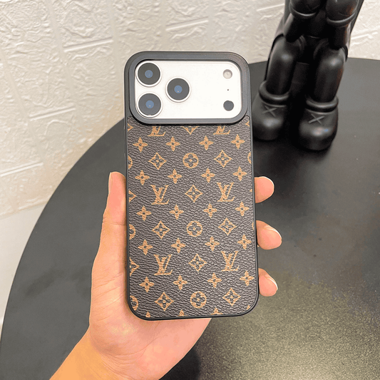 Louis Vuitton-inspired brown monogram phone case