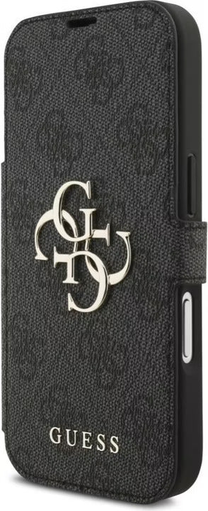 Guess-inspired monogram hard shell iPhone case, black