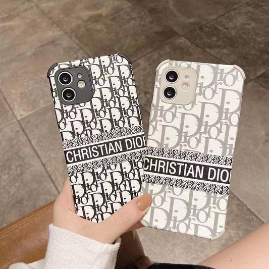 Dior-inspired repeating pattern iPhone 15 Plus case