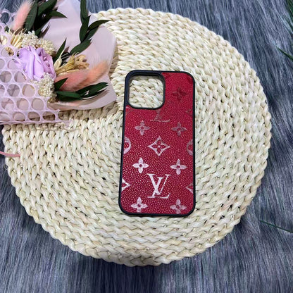 Louis Vuitton-inspired bright monogram case for iPhone 16 Pro Max
