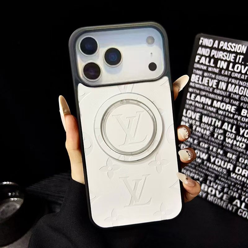 Louis Vuitton-inspired monogram iPhone 17 case with magnetic ring