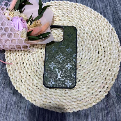 Louis Vuitton-inspired bright monogram case for iPhone 16 Pro Max