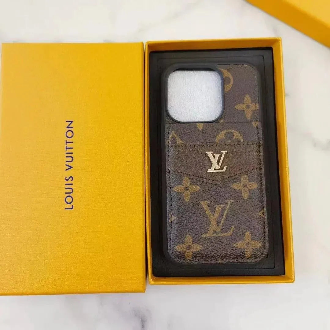 Louis Vuitton-inspired monogram iPhone 17 Pro case with card holder