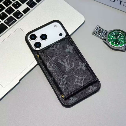 Louis Vuitton-inspired monogram iPhone 17 Pro Max case with card holder