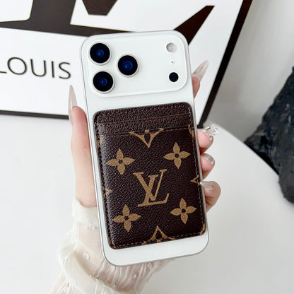 Louis Vuitton-inspired monogram iPhone 17 case with card wallet