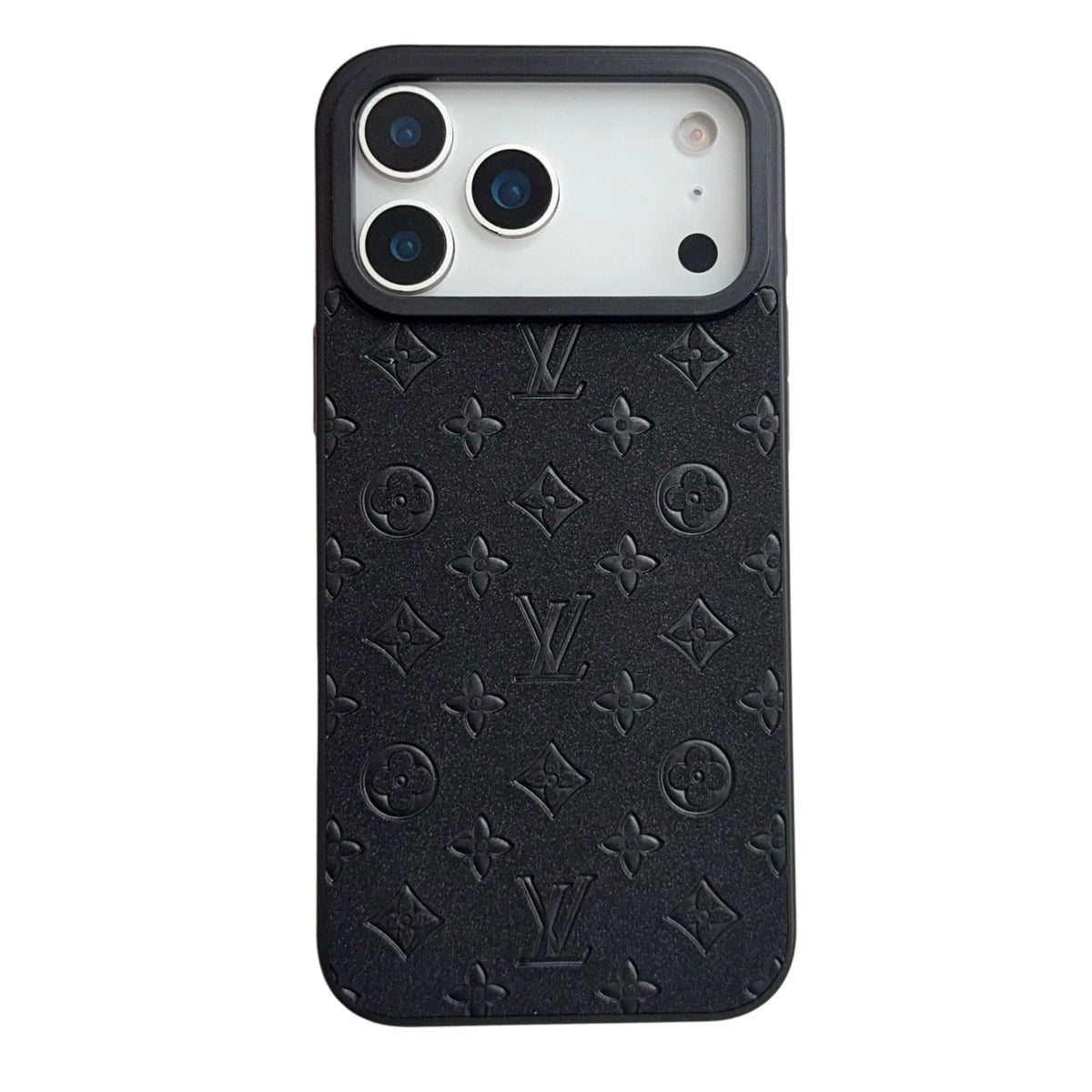 Louis Vuitton-inspired embossed monogram case for iPhone 17 Pro Max
