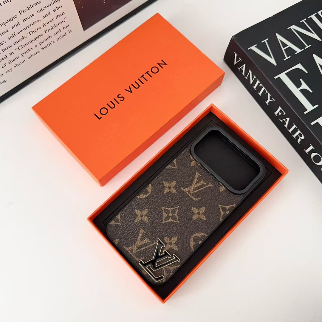 Louis Vuitton-inspired monogram iPhone 17 Pro case with wide camera opening