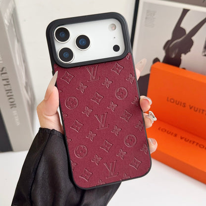 Louis Vuitton-inspired embossed monogram case for iPhone 17 Pro Max