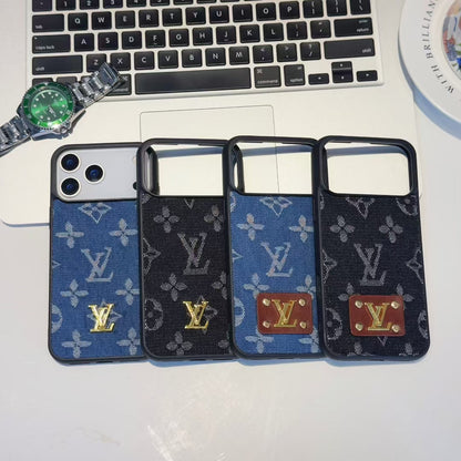 Louis Vuitton-inspired monogram iPhone 17 case with contrast camera surround