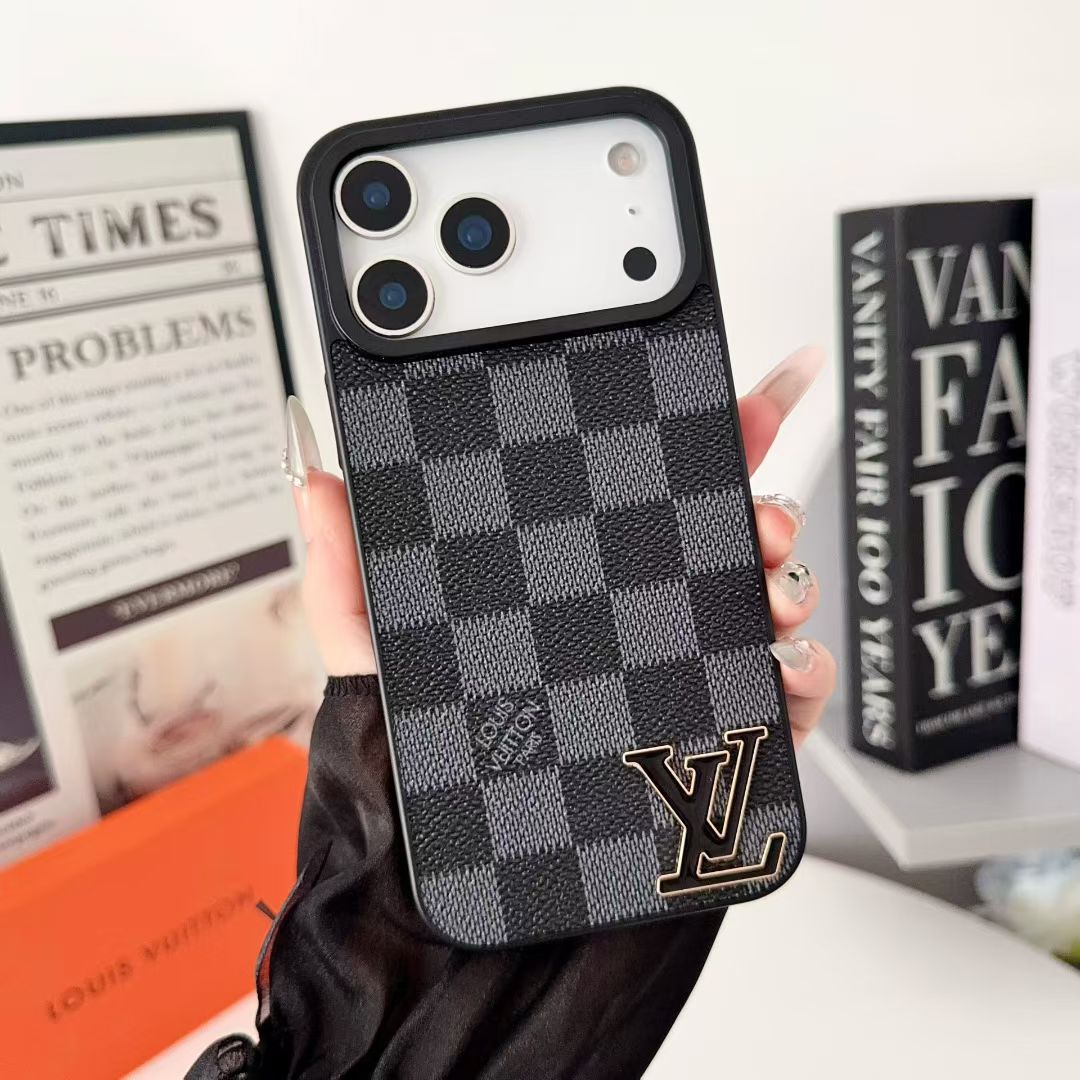 Louis Vuitton-inspired monogram iPhone 17 Pro case with wide camera opening