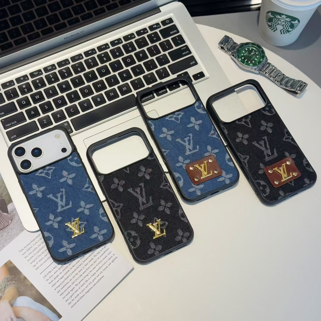 Louis Vuitton-inspired monogram iPhone 17 case with contrast camera surround