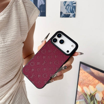 Louis Vuitton-inspired embossed monogram case for iPhone 17 Pro Max