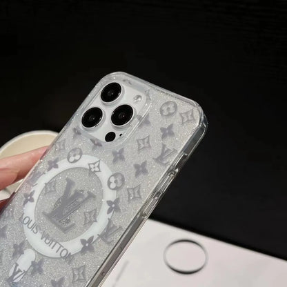 Louis Vuitton-inspired high-contrast monogram iPhone 17 case
