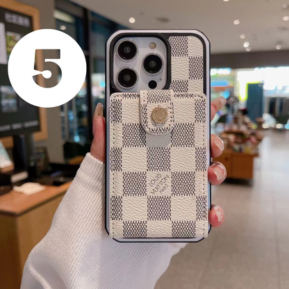 Louis Vuitton-inspired checkered phone wallet case