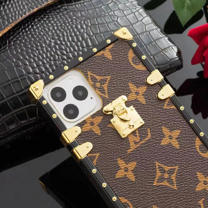 Louis Vuitton-inspired monogram trunk case for iPhone 17 Pro Max