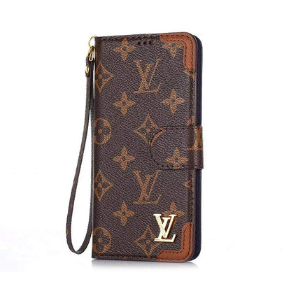 Louis Vuitton-inspired monogram flip wallet case for iPhone