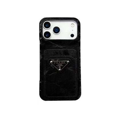 Prada-inspired triangle pocket case for iPhone 15 Pro Max