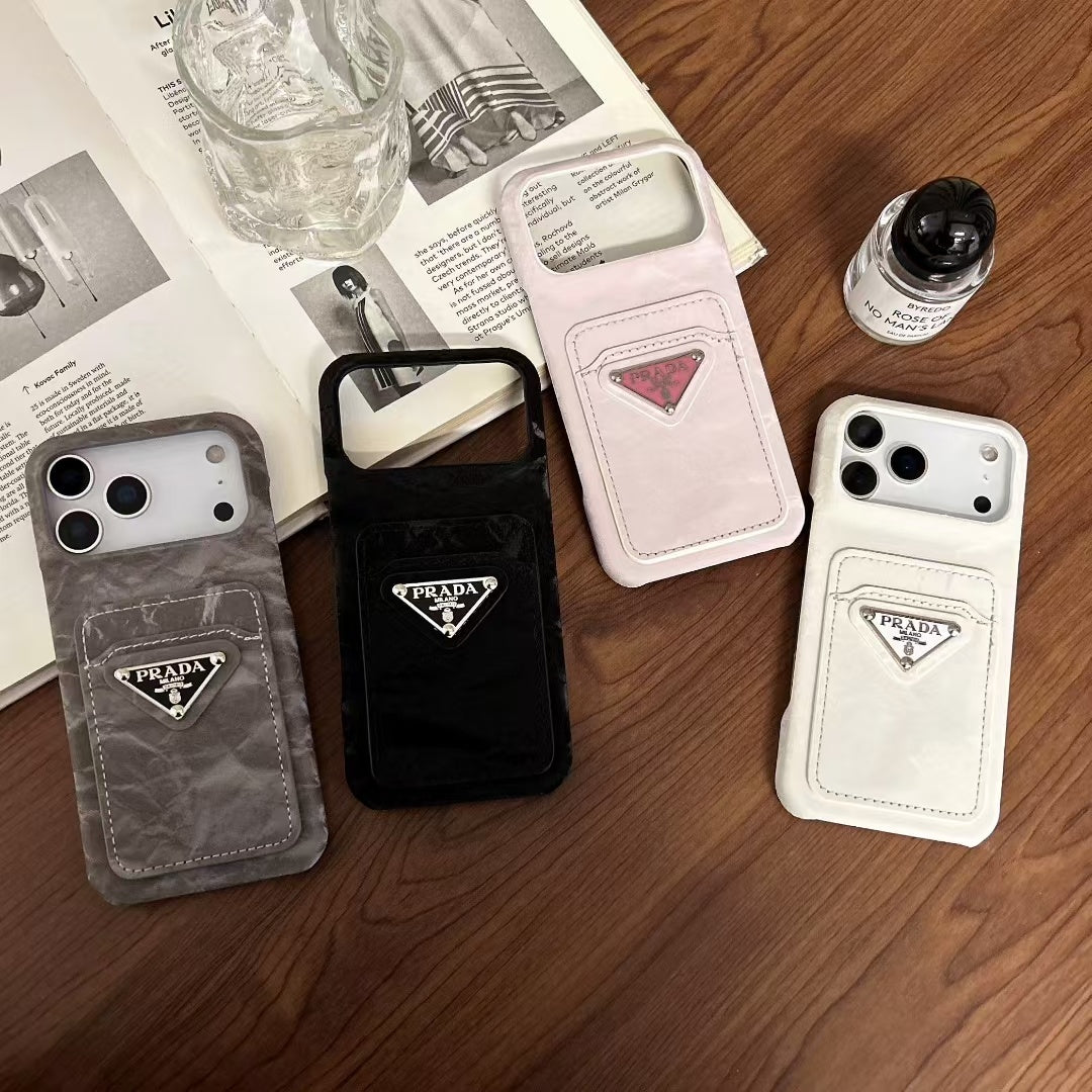 Prada-inspired triangle pocket case for iPhone 15 Pro Max