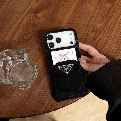 Prada-inspired triangle pocket case for iPhone 15 Pro Max