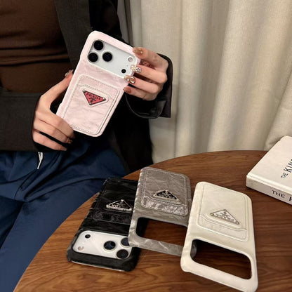 Prada-inspired triangle pocket case for iPhone 15 Pro Max