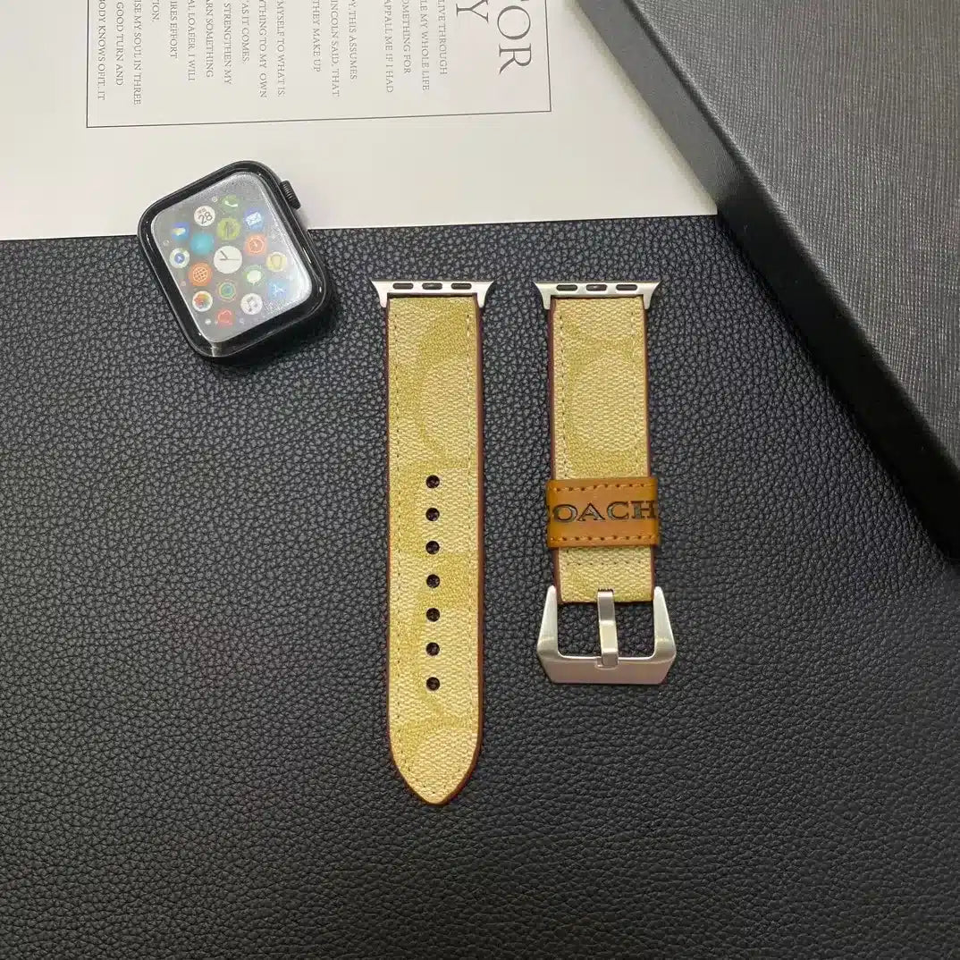 Coach-inspired monogram Apple Watch band with contrast loop