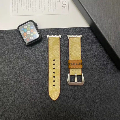 Coach-inspired monogram Apple Watch band with contrast loop