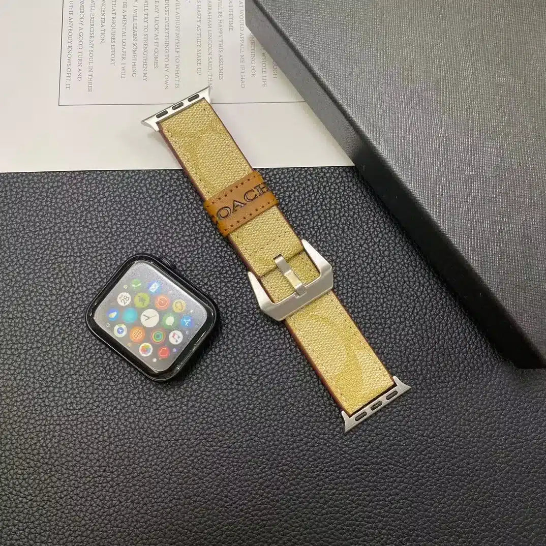 Coach-inspired monogram Apple Watch band with contrast loop